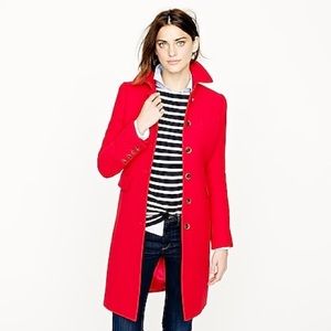 J Crew Double Cloth Red Coat - size 8